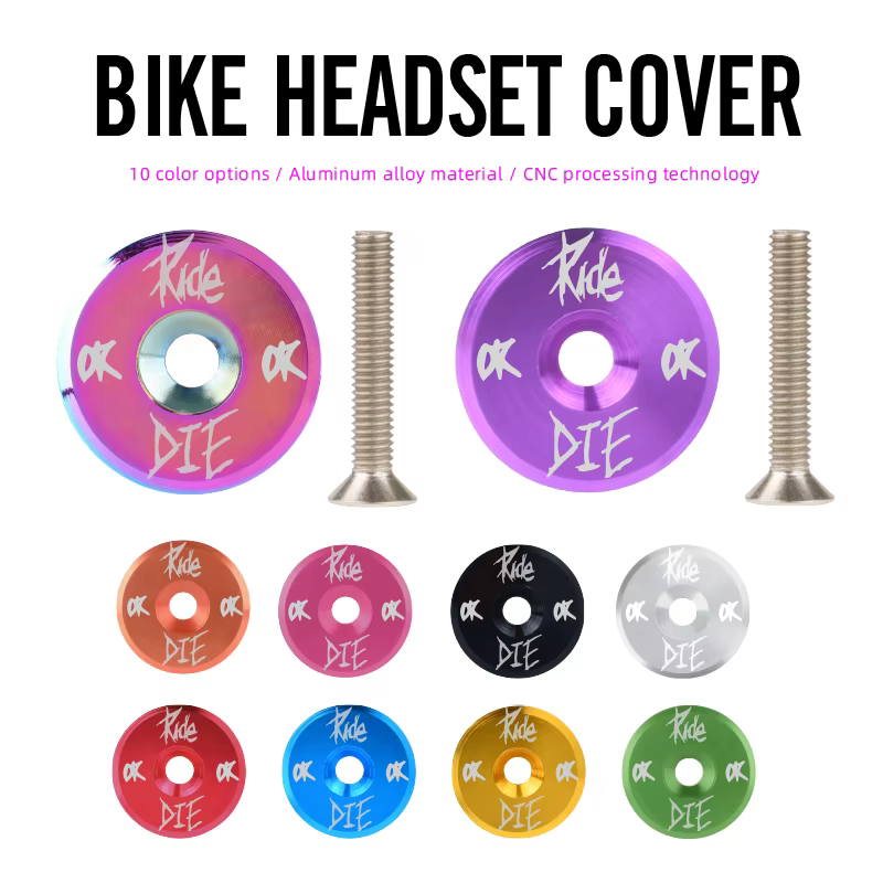Capuchon supérieur de potence de vélo style crâne Ride or Die en alliage d'aluminium M6*35mm compatible avec potence de fourche avant de 28,6 mm