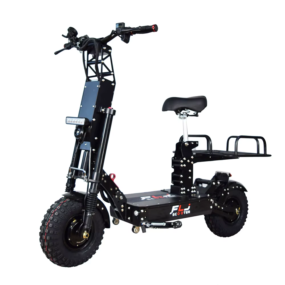 FLJ K14 14 pouces 8000W 60V gros roues skateboard scooter électrique avec poignée courte vitesse rapide 58MPH