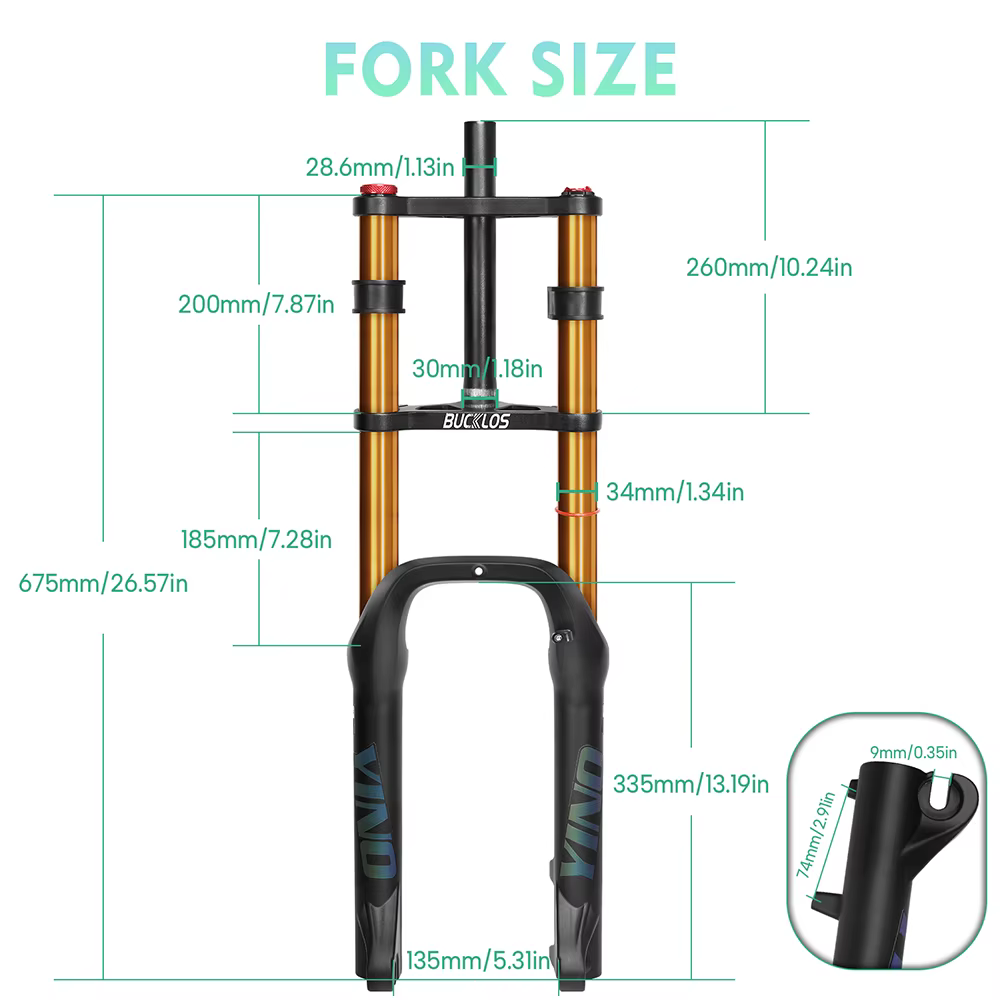 BUCKLOS 20*4.0 fourche de vélo Double épaule