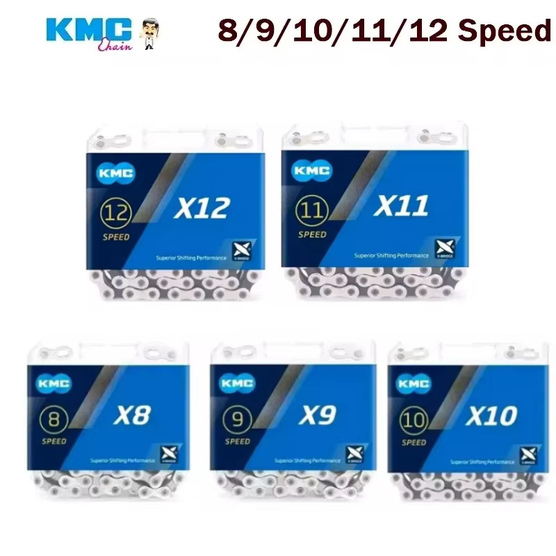 Chaîne de vélo KMC X8 X9 X10 X11 X12 pour route/VTT 8v 9v 10v 11v 12v 118L 126L