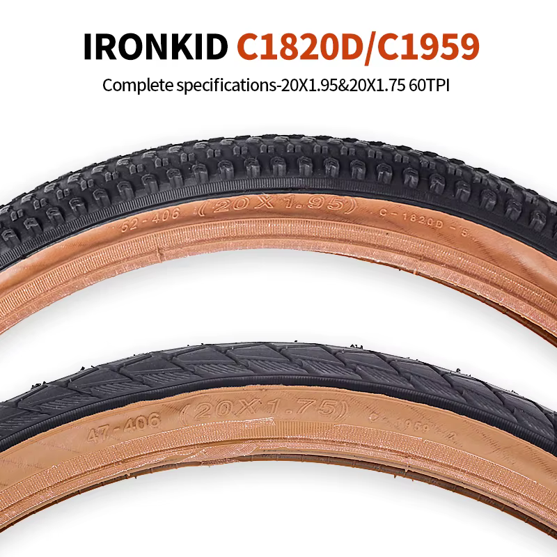 CST 20 pouces pneus de vélo 406 20X1.75 20X1.95 bord de peau marron rétro pneu