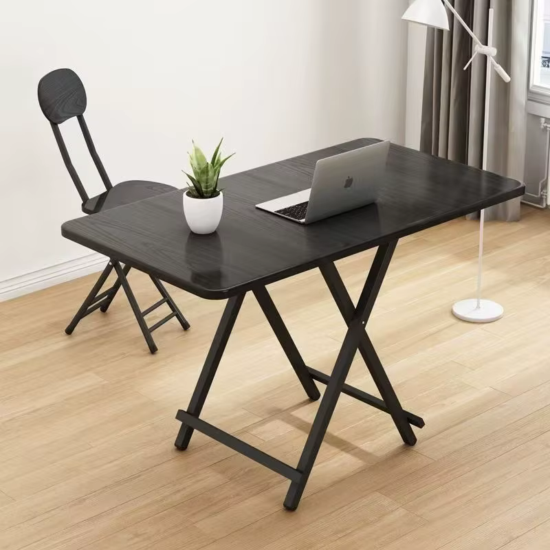 Table pliante simple de petite taille pour la maison, table à manger, table d'étude pour étudiants, table portable à double barre pour dortoir 