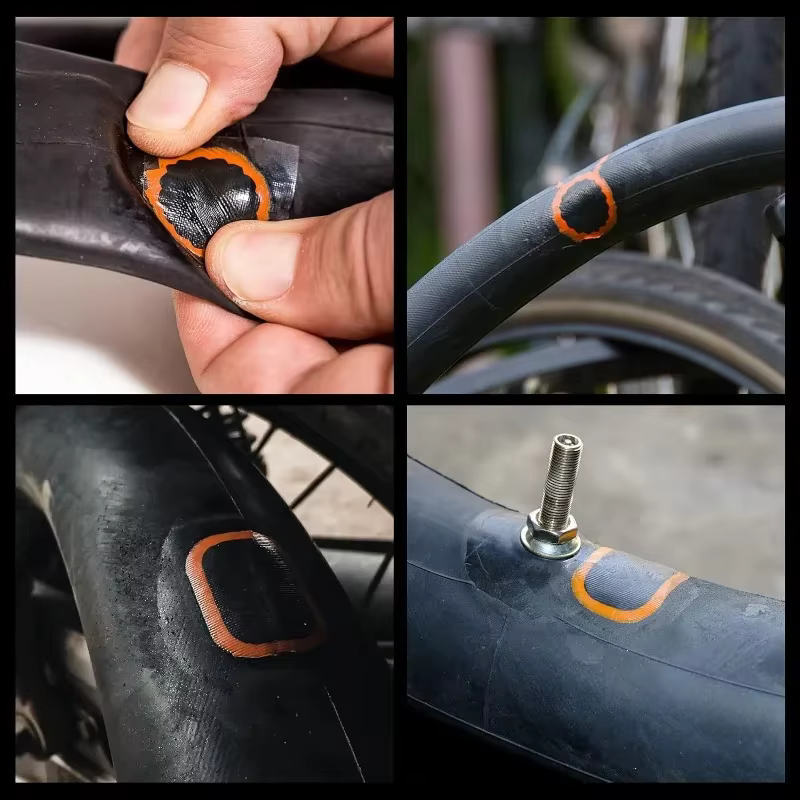 Kit de réparation de vélo professionnel, ensemble de patchs vulcanisants pour fixation de crevaison de tubes de vélo d'urgence sur vélos de route/montagne
