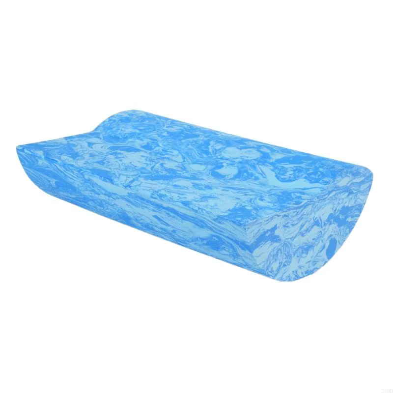 Ensemble support pratique tapis avec articles rembourrés marbrés bleus pour Pilates, routines d'étirement, du corps