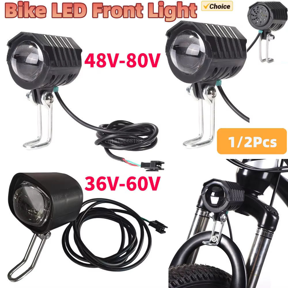 Ebike e-bike 36V 48V 60V 80V vélo électrique lumière avec klaxon étanche Scooters moto phare klaxon ensemble phare avant
