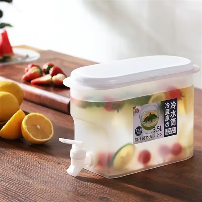 Réfrigérateur bouilloire froide avec robinet bouteille verres bouilloire Pot distributeur de boissons seau d'eau fraîche outil de cuisine pichets à fruits