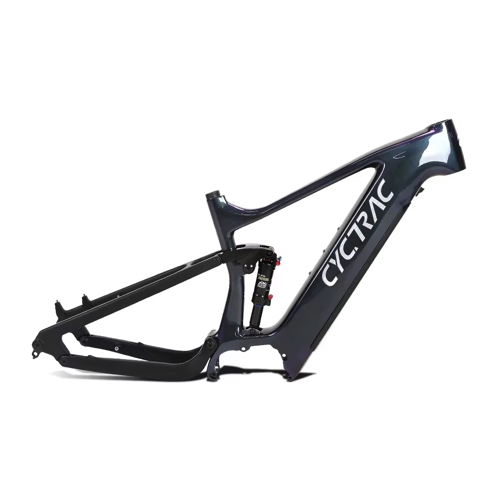 TWITTER EM6 cadre de vélo électrique à double suspension en alliage d'aluminium 29*2.4 pour moteur Bafang amortisseur 200*55 (24/24) stroke140