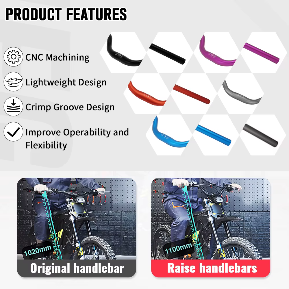 Guidon de moto en aluminium pour sur-ron