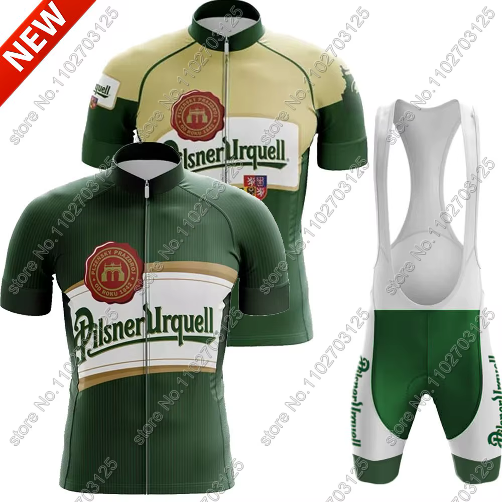 Drink Beer 2025 Maillot de cyclisme ensemble vert vêtements vélo de route chemises tchèques costume