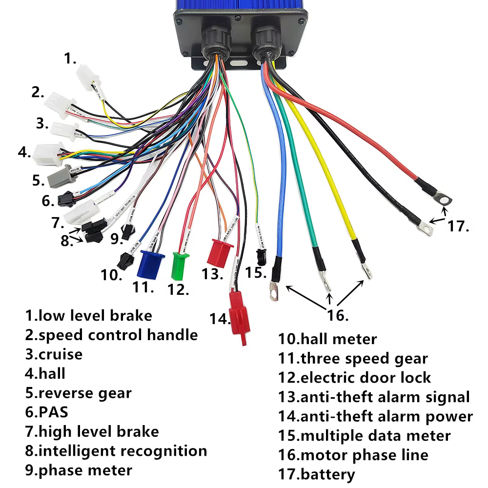 Kit de contrôleur électrique 2000W 3000W 48V 60V 64V 72V 45A 60A