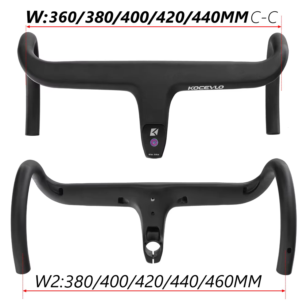 Guidon de vélo de route entièrement en carbone