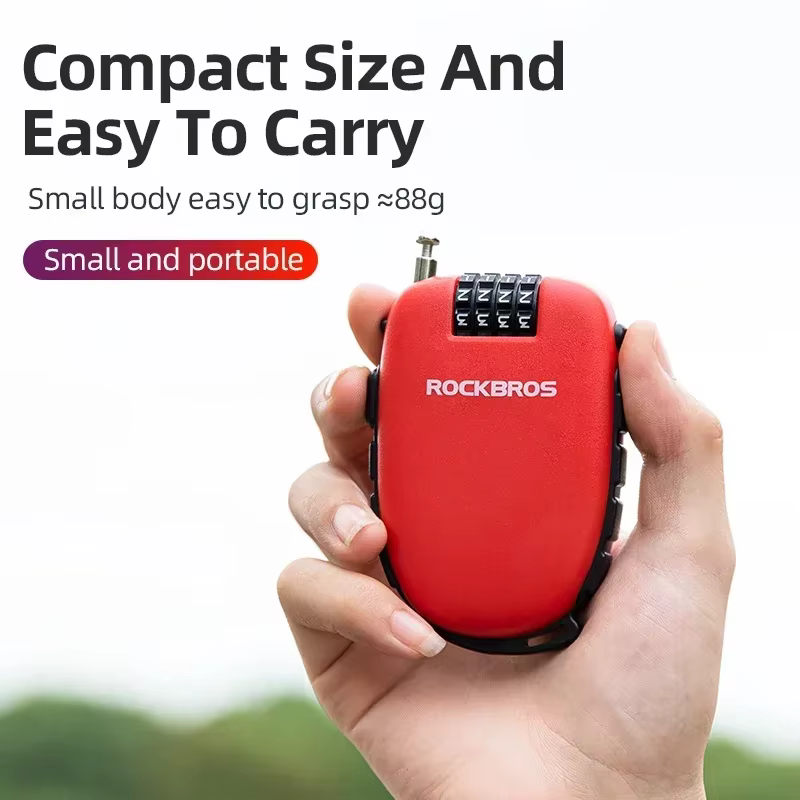 ROCKBROS Portable mot de passe vélo serrure moto casque fil