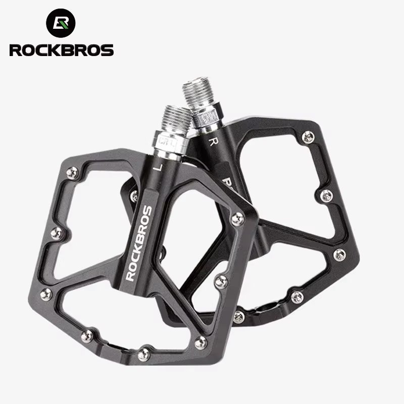 ROCKBROS pédales de vélo en alliage d'aluminium vtt route anti-dérapant ultraléger roulement scellé une pièce moulage