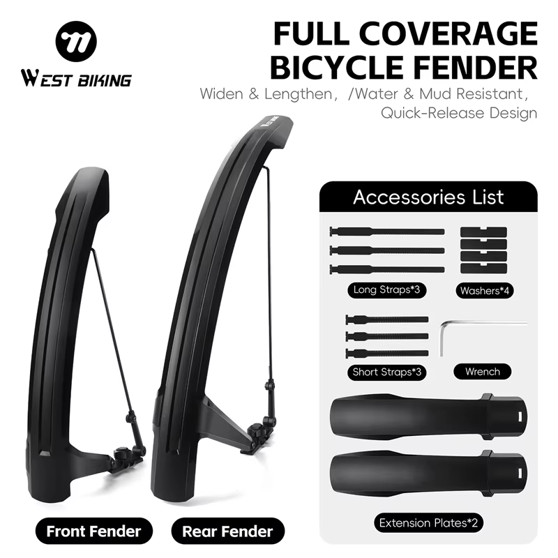 WEST BIKING – garde-boue de vélo à couverture complète