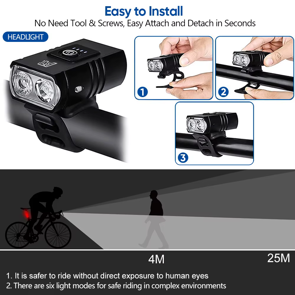 Feu avant de vélo T6 LED