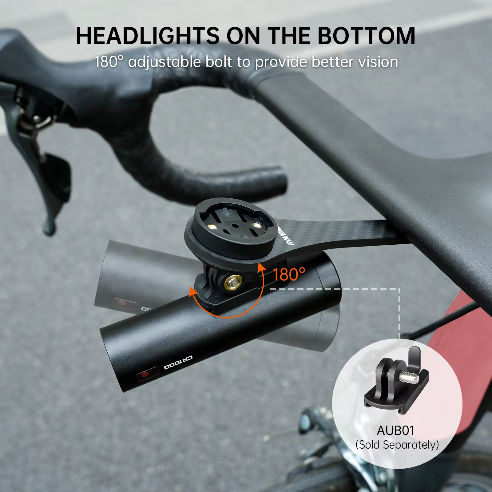 RAVEMEN AOM03 support de vélo avant pour ordinateur de cyclisme Garmin/COOSPO guidon intégré Foraero en Fiber de carbone