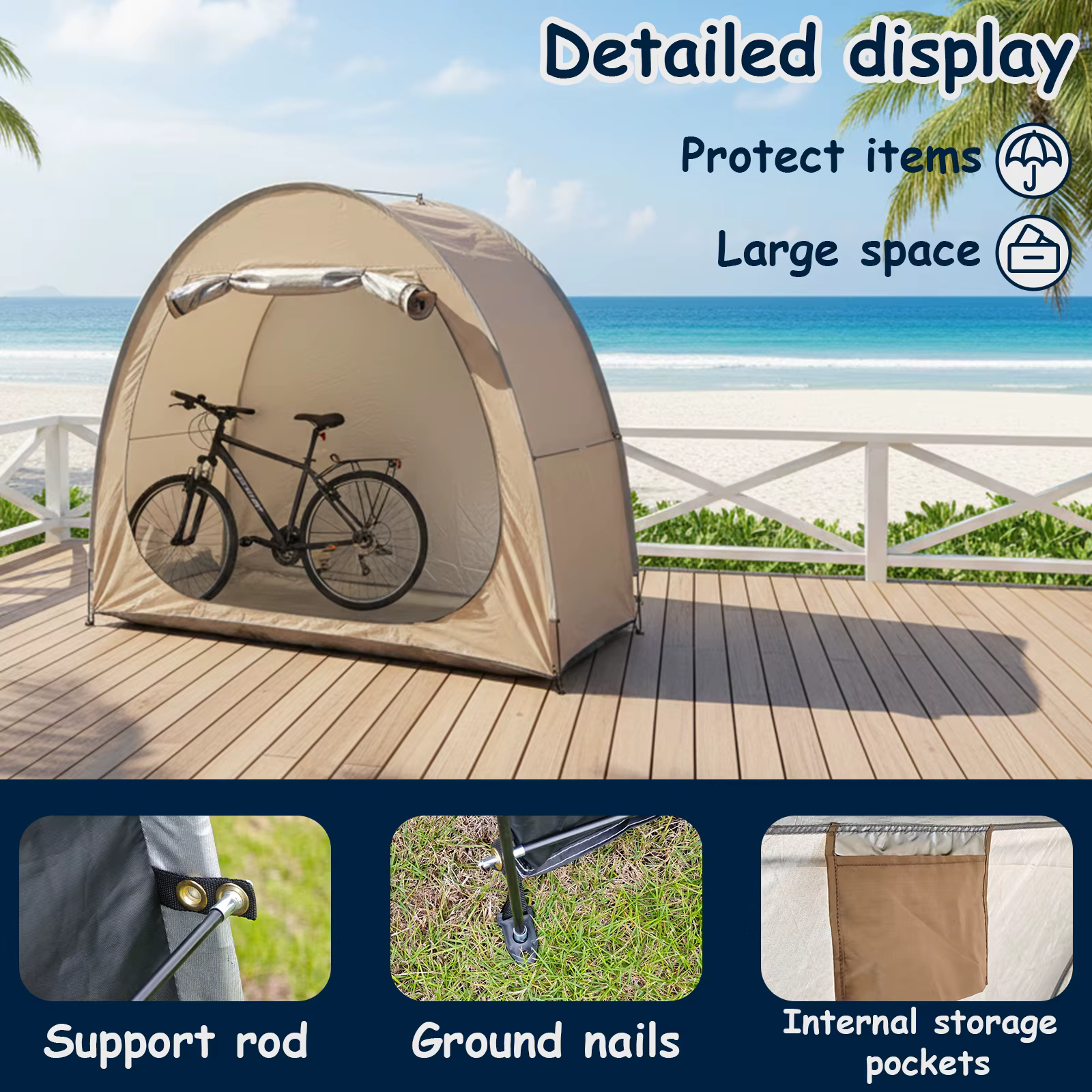 Abri de vélo portable pour l'extérieur