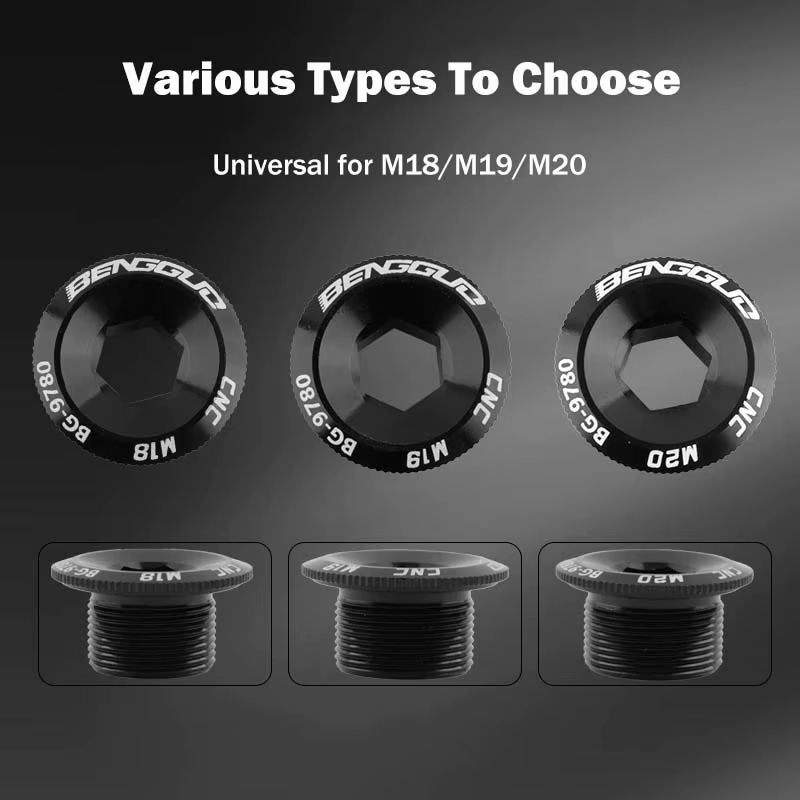 Boulon de manivelle fileté de vélo M18/19/20, en alliage d'aluminium Durable, vis de couvercle de manivelle creuse intégrée, boulon de bras de manivelle vtt, pièces de vélo