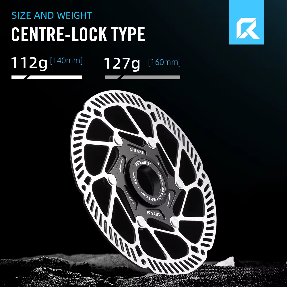 RYET Rotor de disque de vélo flottant ultraléger 140mm 160mm - 6 boulons et verrouillage central en acier inoxydable