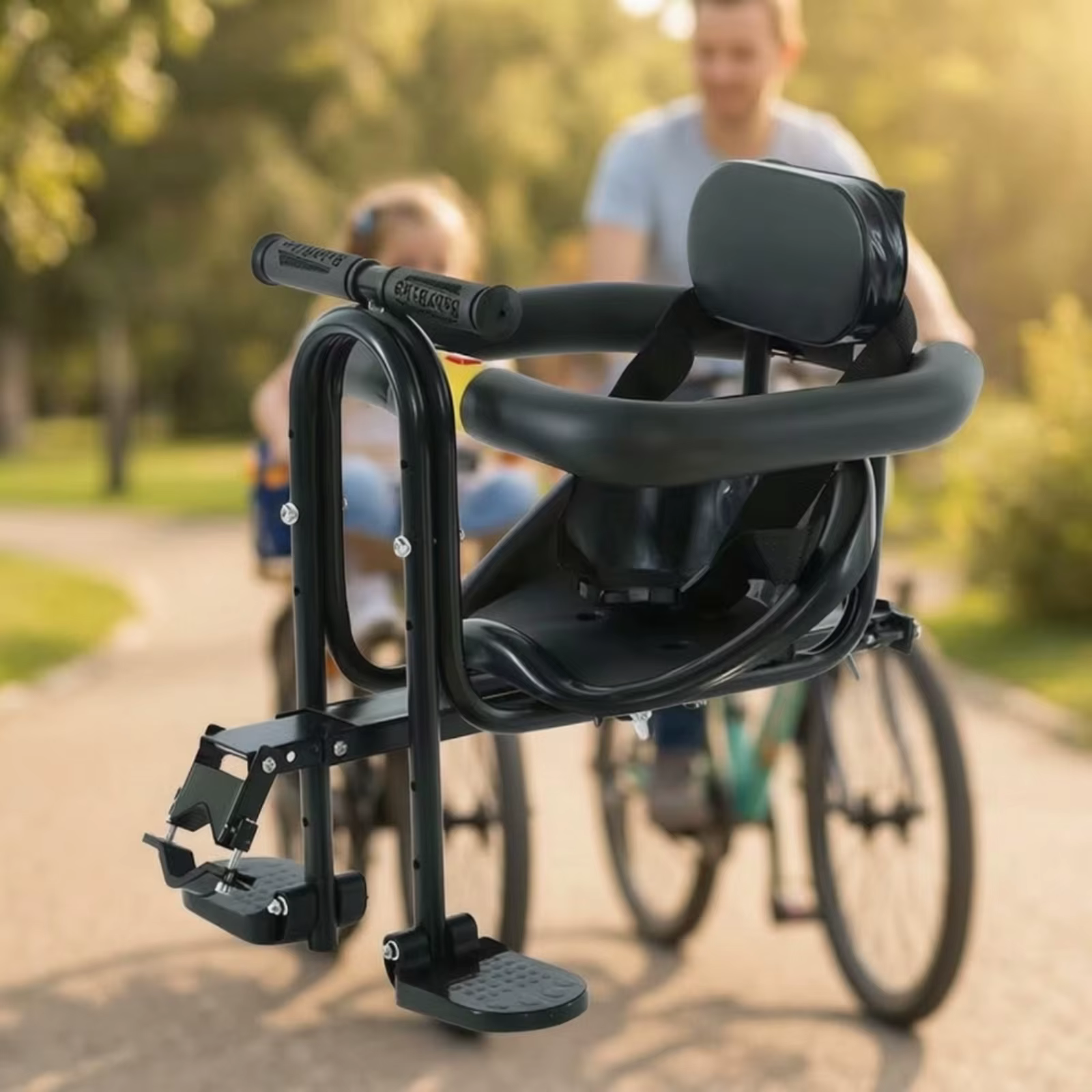 Siège de vélo pour enfant, siège de vélo sécurisé avec harnais, rembourré et sécurisé pour les tout-petits, les balades en famille, le cyclisme en plein air