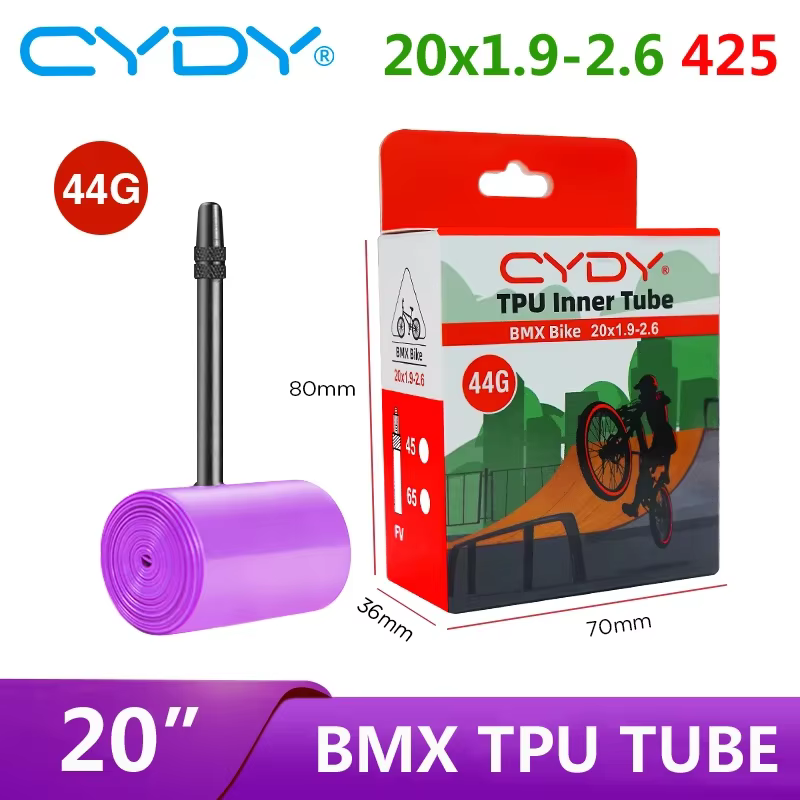 44g CYDY TPU chambre à air de vélo 20 "425 20x1.9 2.0 2.1 2.2 2.25 2.3 2.35 2.4 2.5 2.6 longueur de Valve 45mm caméra