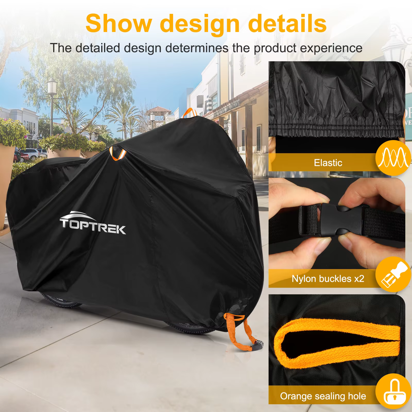 Toptrek housse de vélo stockage extérieur étanche Anti-UV 210D Oxford couvertures de haute qualité pour vélos pluie neige poussière protection