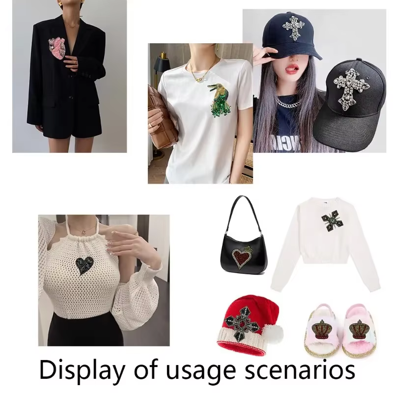 Accessoires de bagages DIY : Nouveaux autocollants en tissu Ailes d'Ange, accessoires de dos pour vêtements, design mode à pampilles et diamants
