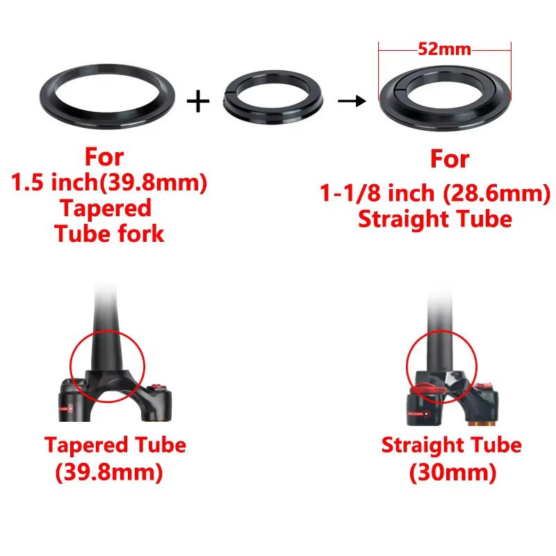 VIARON vélo casque 52Mm/42Mm vtt cyclisme fourche de direction presse roulement boîte VTT 1 1/8-1 1/2 colonne Vtt