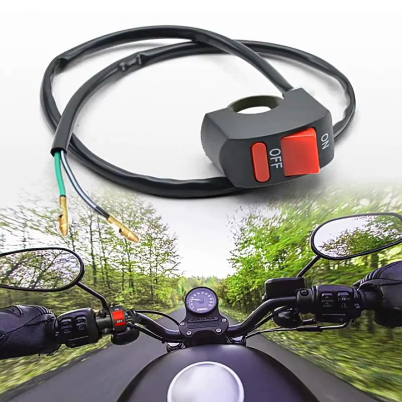 Interrupteur de démarrage électrique universel 12V pour guidon de moto avec bouton marche/arrêt pour ATV, moto tout-terrain, conduite quotidienne