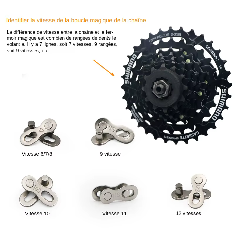 10 paires de connecteurs de chaîne de vélo