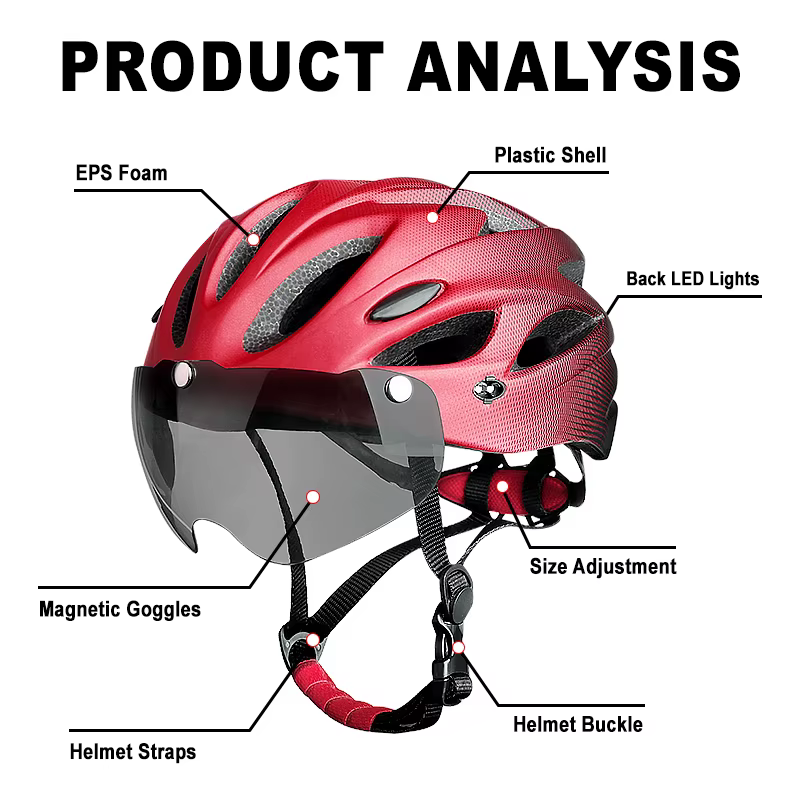Casque de vélo avec LED feu arrière