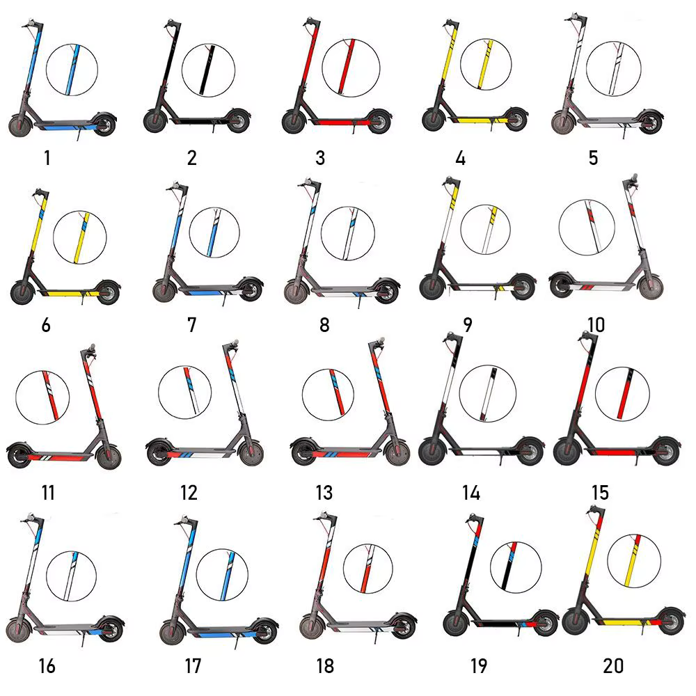 Pièces de Scooter électrique Paster décalcomanies autocollant de planche à roulettes autocollants de style réfléchissants étiquettes de lumière réfléchissantes pour Xiaomi Mijia M365