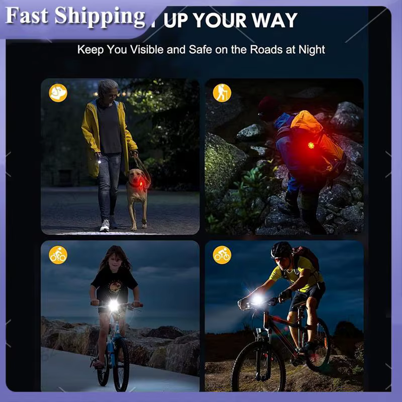 ABDH 2X lumières de vélo [4 + 6 Modes]