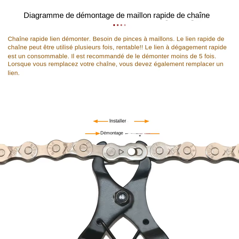 10 paires de connecteurs de chaîne de vélo