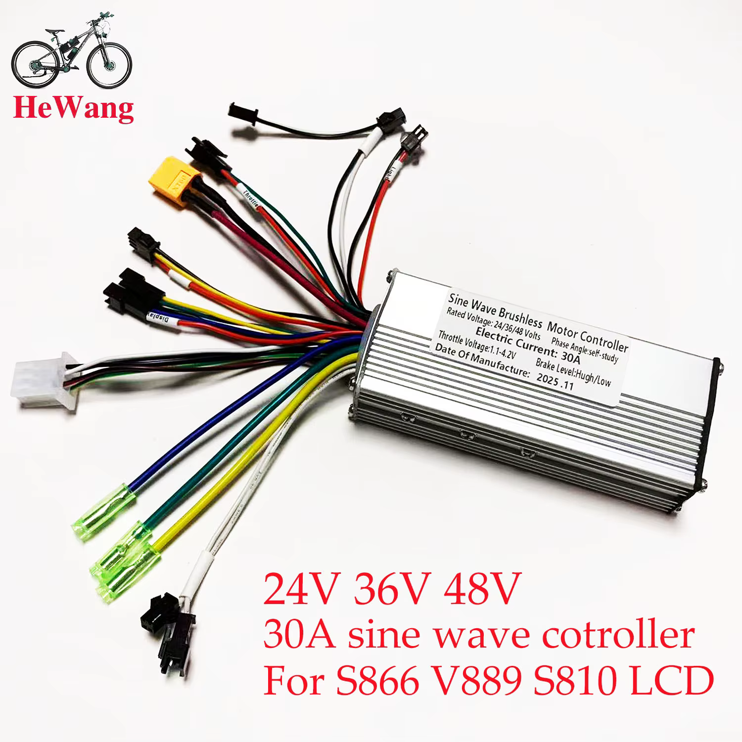 Contrôleur de moteur sans balais à onde sinusoïdale FOC 750-1000W 24V 36V 48V 25-30A pour vélo électrique