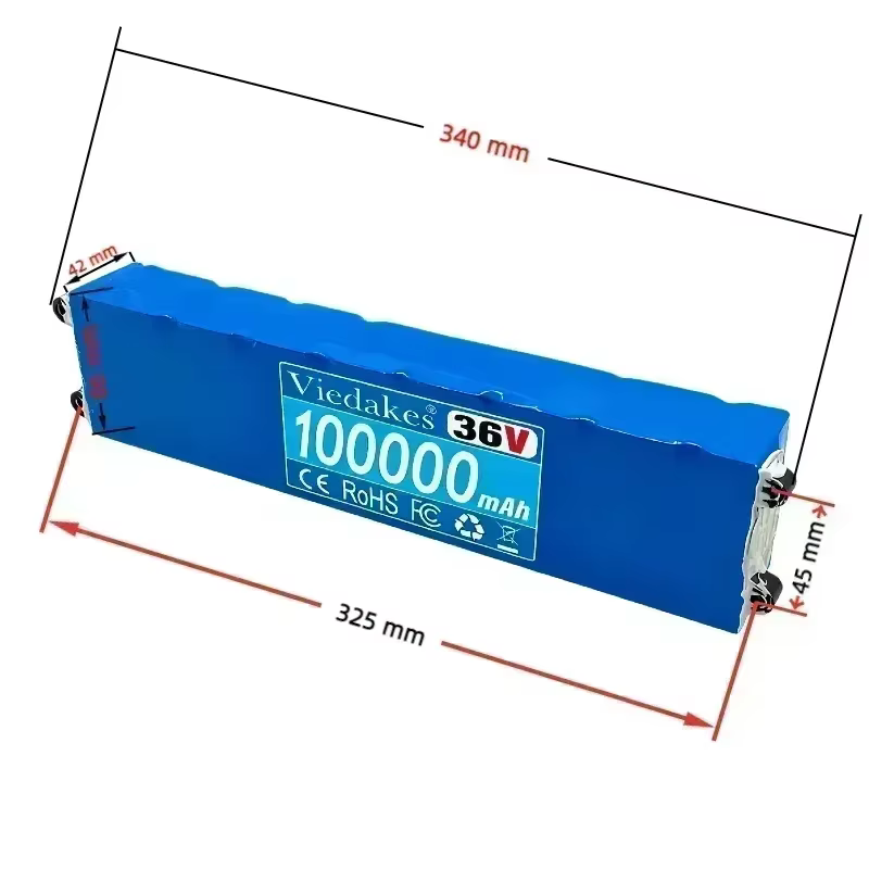 ✨ Batterie VIEDAKES 18650 10S3P 36V 100000mAh pour XiaoMi M365 Pro avec interface personnalisable et système BMS fiable