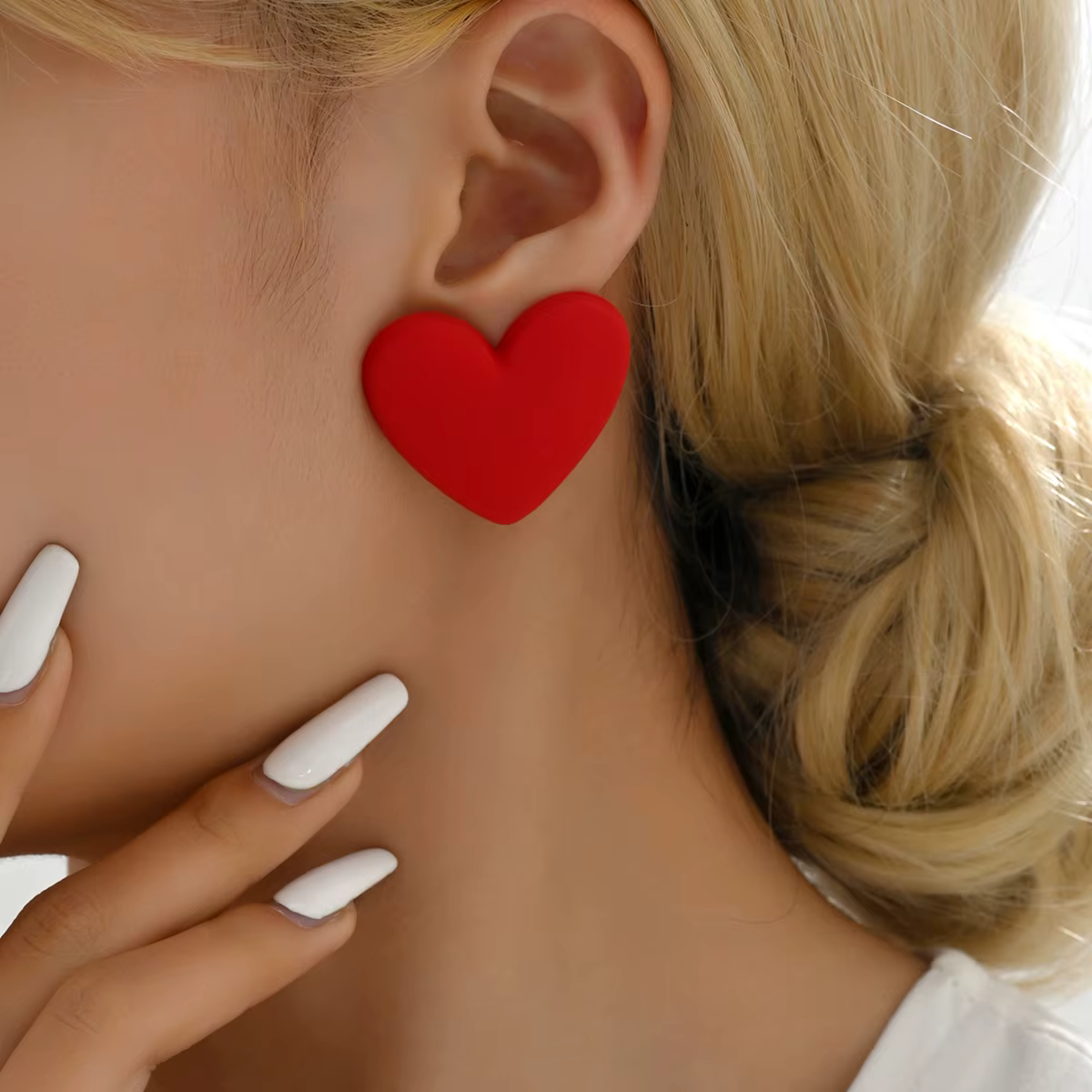 Boucles d'oreilles à la mode pour femmes, accessoires pour la saint-valentin, amour rouge romantique, bijoux à la mode