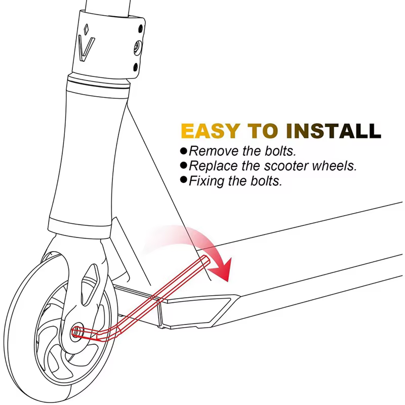 Roues de Scooter colorées avec roulements