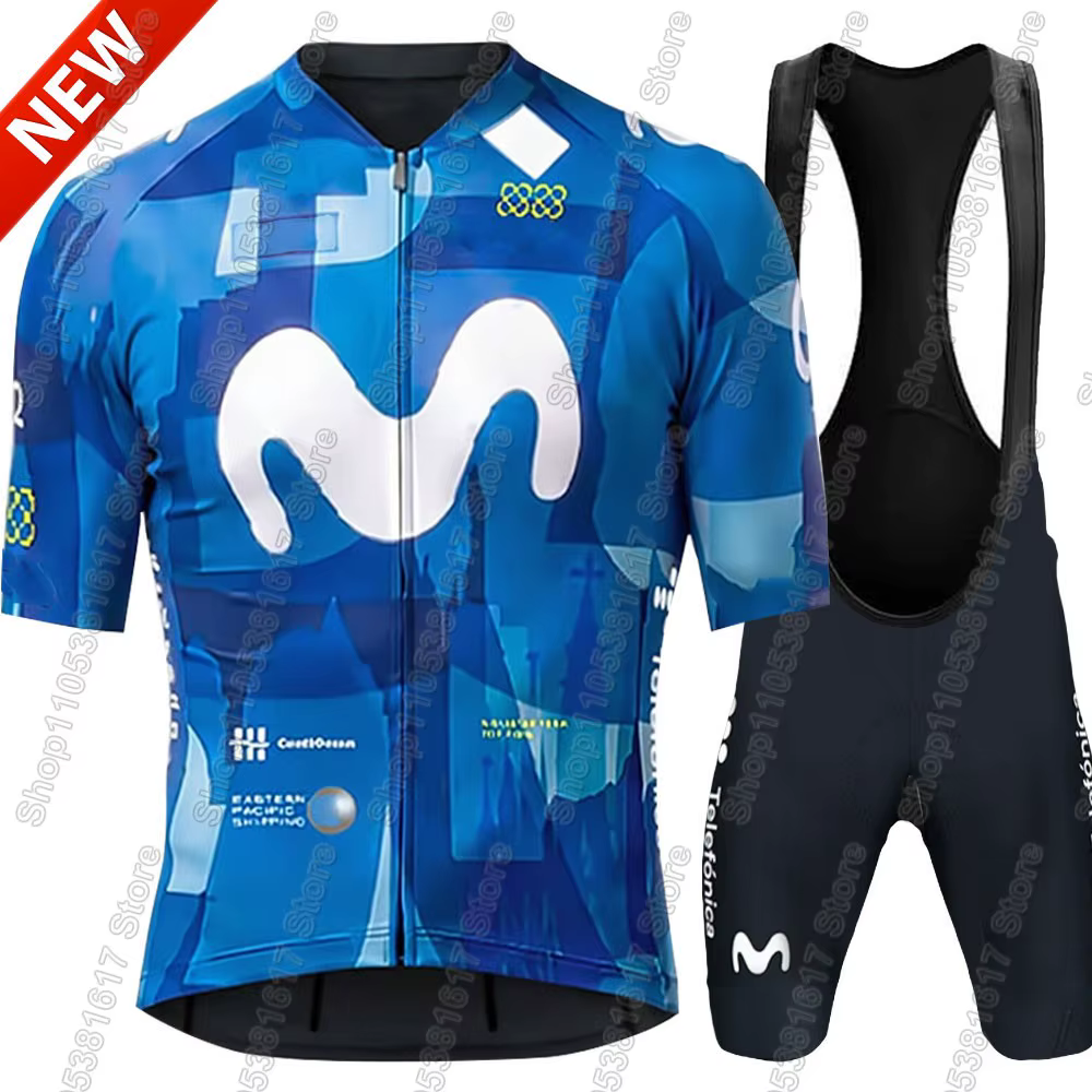 Ensemble Maillot et Short de Cyclisme Équipe Pro France Tour 2026 – Tenue VTT et Vélo de Route TDF Espagne