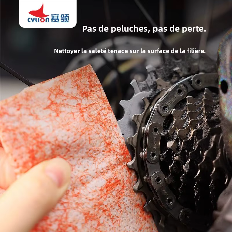 Lingettes de nettoyage jetables pour chaîne de vélo