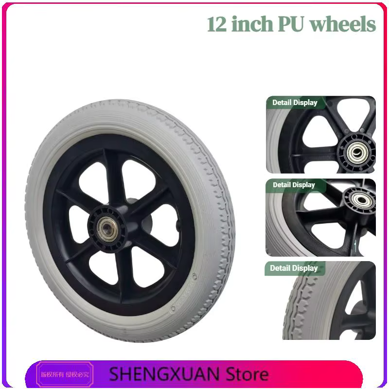 12 pneus solides gris non gonflables de 1/2 x 2 1/4, adaptés au remplacement des pneus de trottinettes électriques, résistants à l'usure et antidérapants