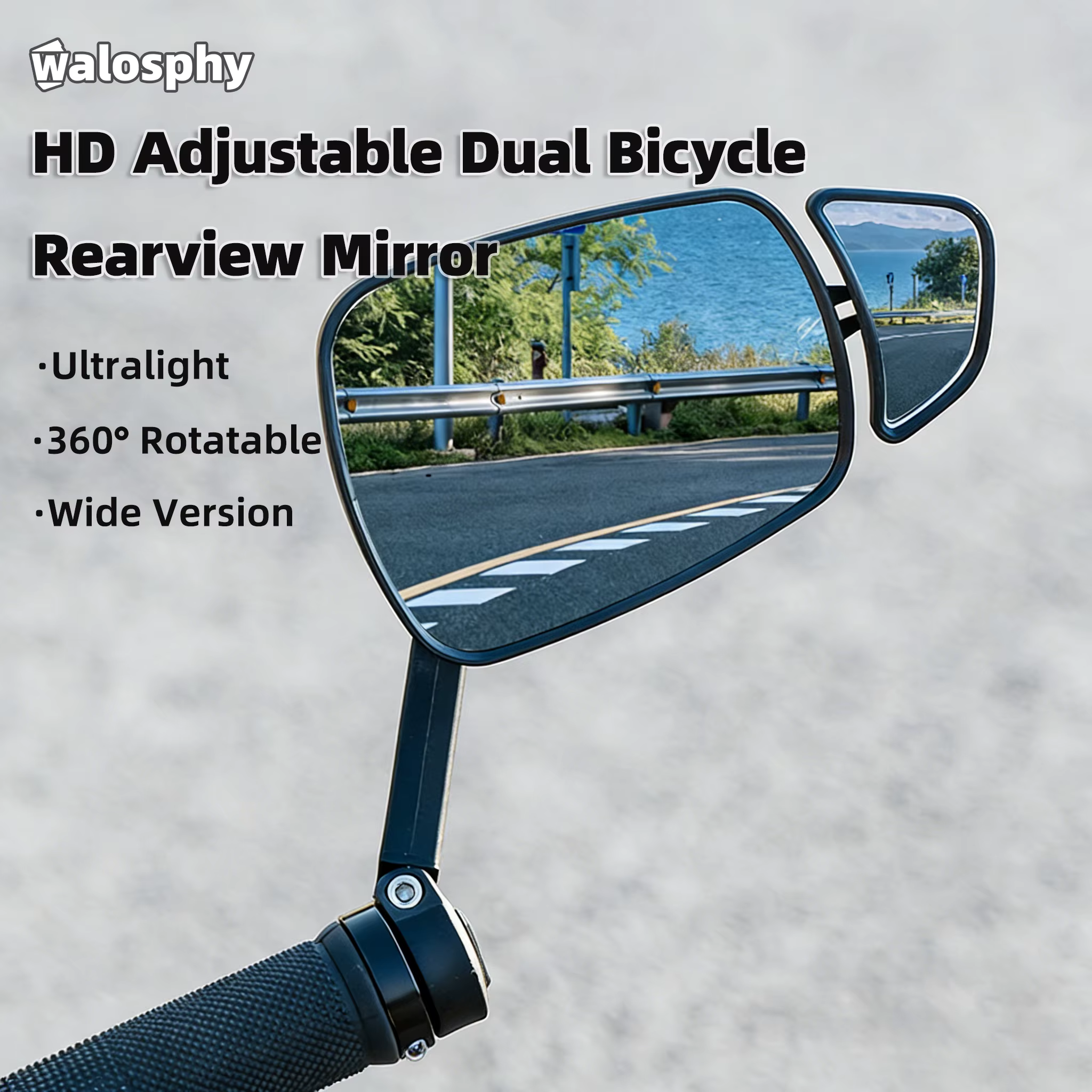 Walosphy 360 ° Rétroviseur double rotatif pour vélo