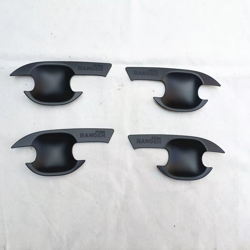 Couvercle de bol de poignée de porte en plastique chromé noir, accessoires pour Ford Ranger T6 2011 2013 2016 2017 2018 2019 2020 2021