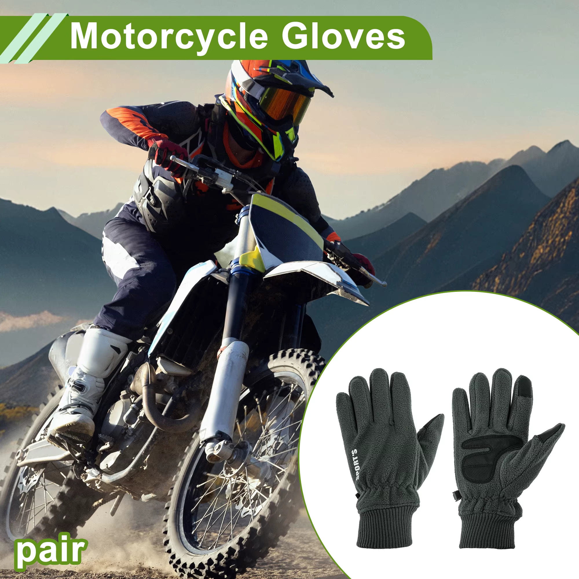 X Autohaux Gants de cyclisme pliables à doigts complets pour hommes