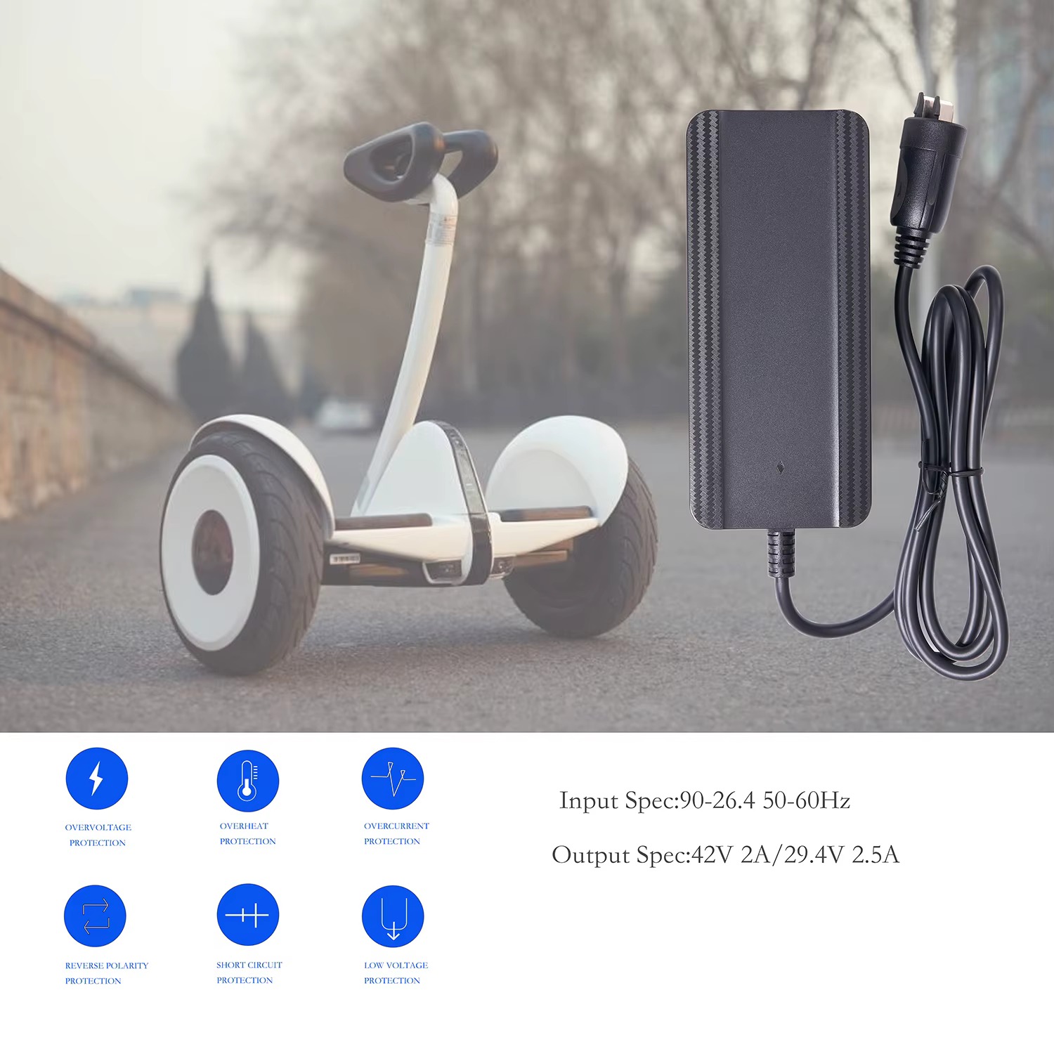 Chargeur de vélo électrique 42V 2A pour batterie