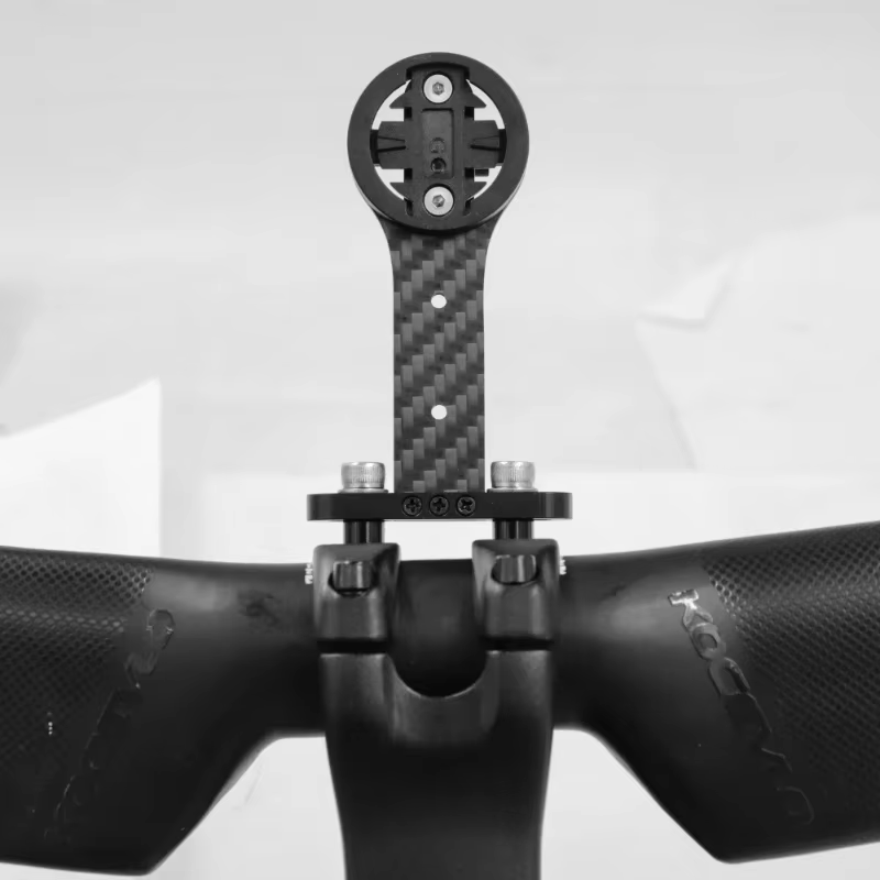 Prolongateur de potence de vélo en fibre de carbone 3K pour support Garmin Magene