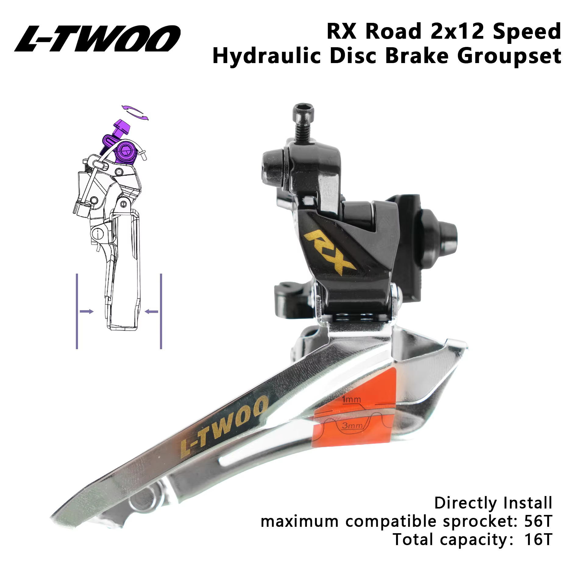 LTWOO RX12-Disc 2x12s Route Hydraulique Frein À Disque Groupe