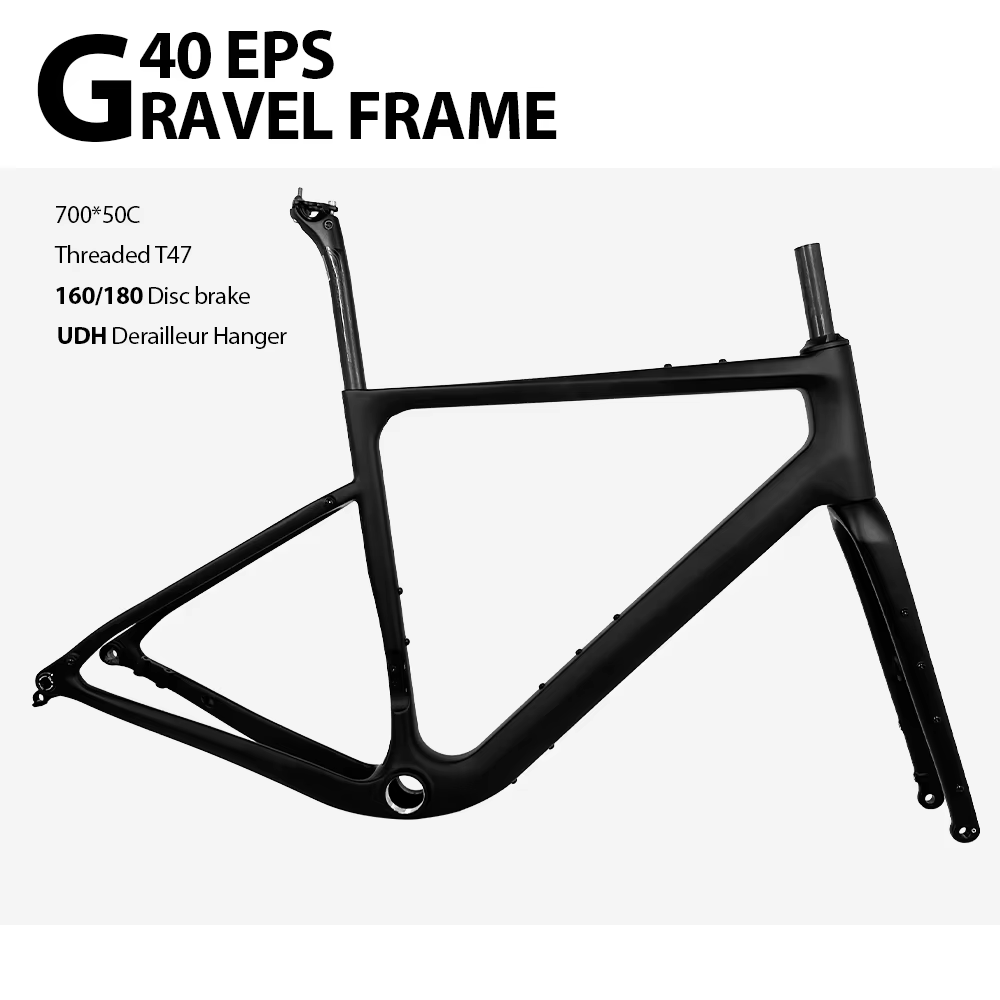 2025 nouveau cadre de gravier en carbone G40 160/180 frein à disque 700C * 50C UDH T47 câble caché