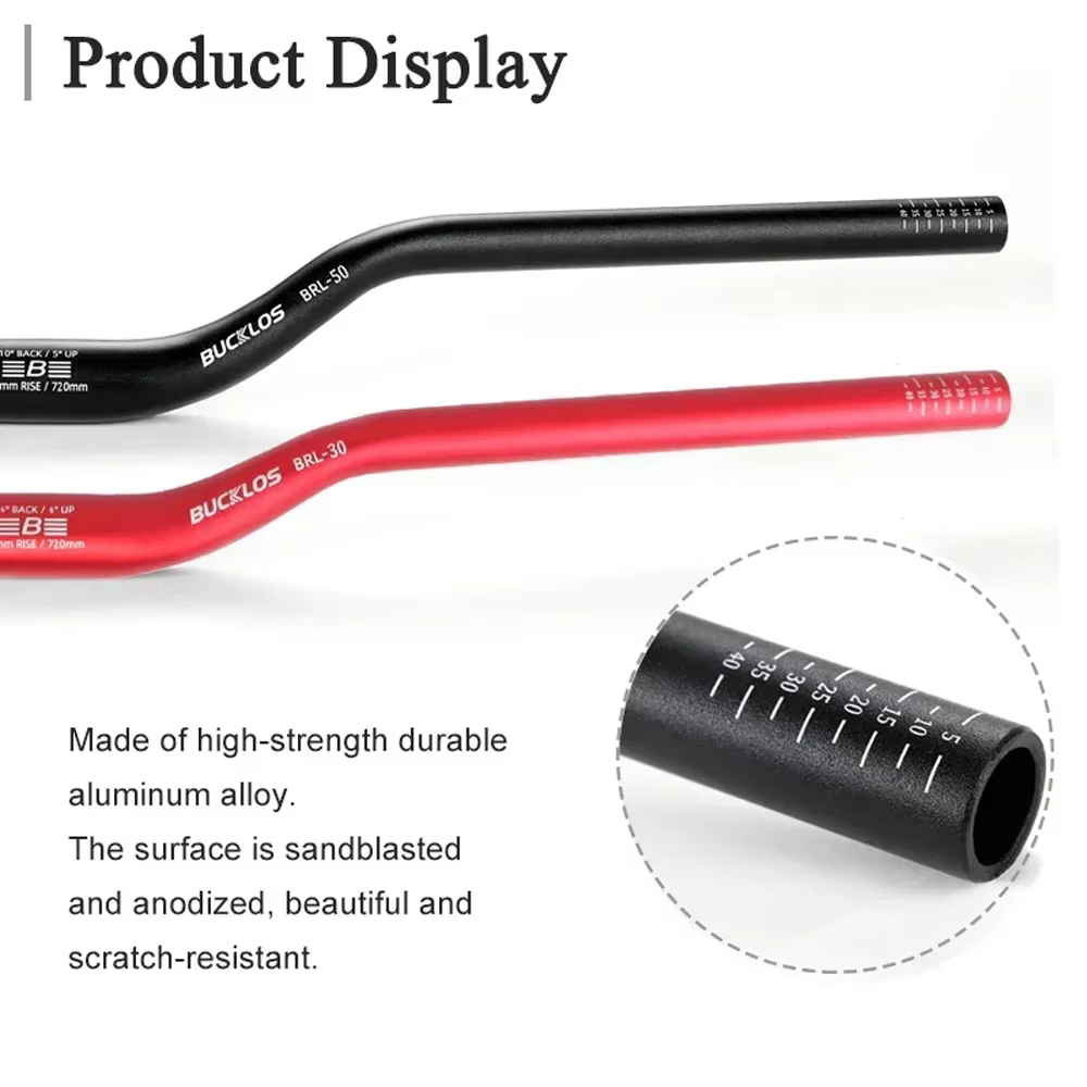 BUCKLOS VTT guidon 31.8mm 25.4mm vélo Riser barre 620/660/720/780mm en alliage d'aluminium vtt