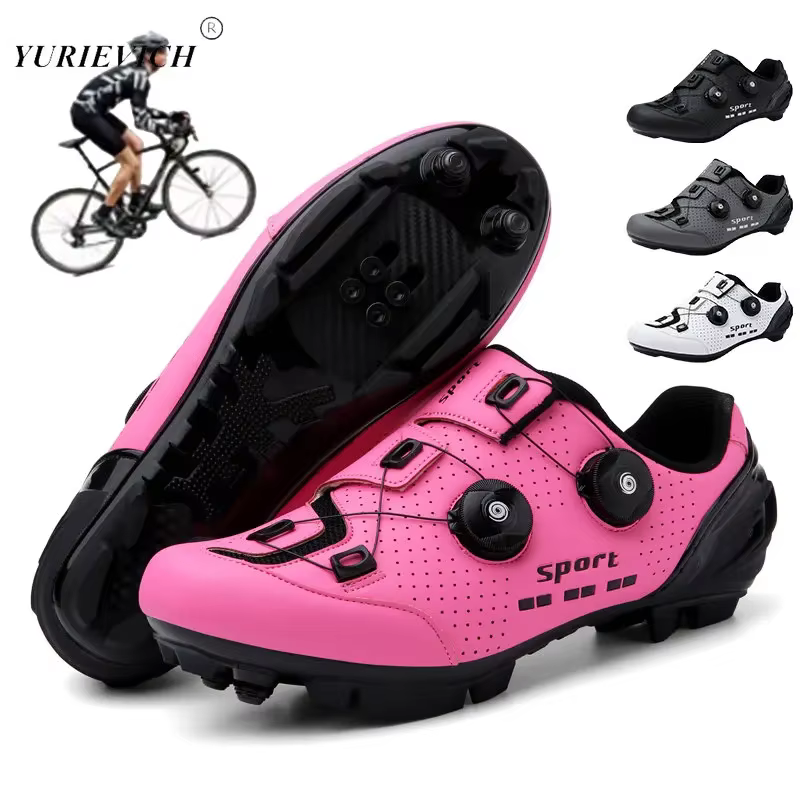 Nouvelles chaussures de cyclisme vtt femmes rose haute qualité antidérapant autobloquant